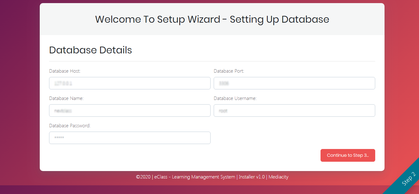Databse Setup